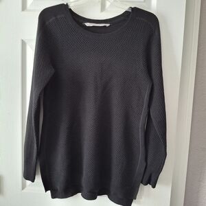 Athleta Merino Wool Blend Honeycomb Knit Sweater  Black  Size S Athleisure Tunic